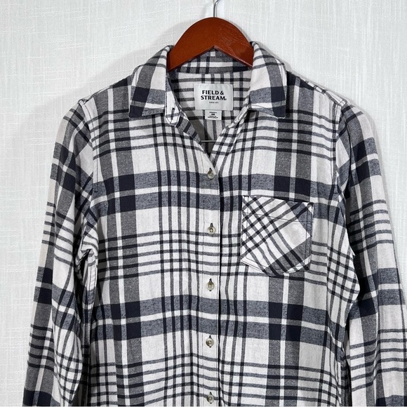 Field & Stream Button Down Cotton Blend Flannel Shirt Top Size S - Picture 4 of 12